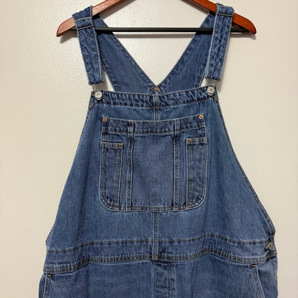 Old Navy Baggy Wide Leg Distressed Denim Bib Overalls Women’s Plus Size 24 Blue - Picture 3 of 9